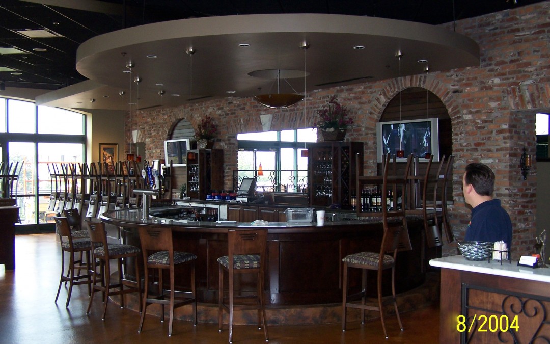 Custom round bar with wood rail Tallahassee, FL