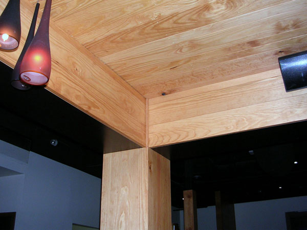 Fine wood ceiling treatment