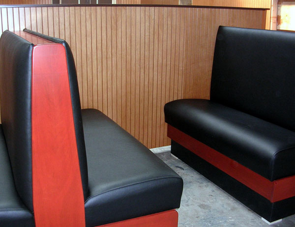 Upholstery and wood stained